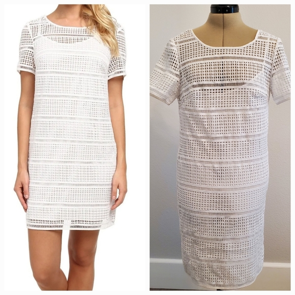 Michael Kors White Eyelet Lace Dress XS✨ EUC - Picture 1 of 7